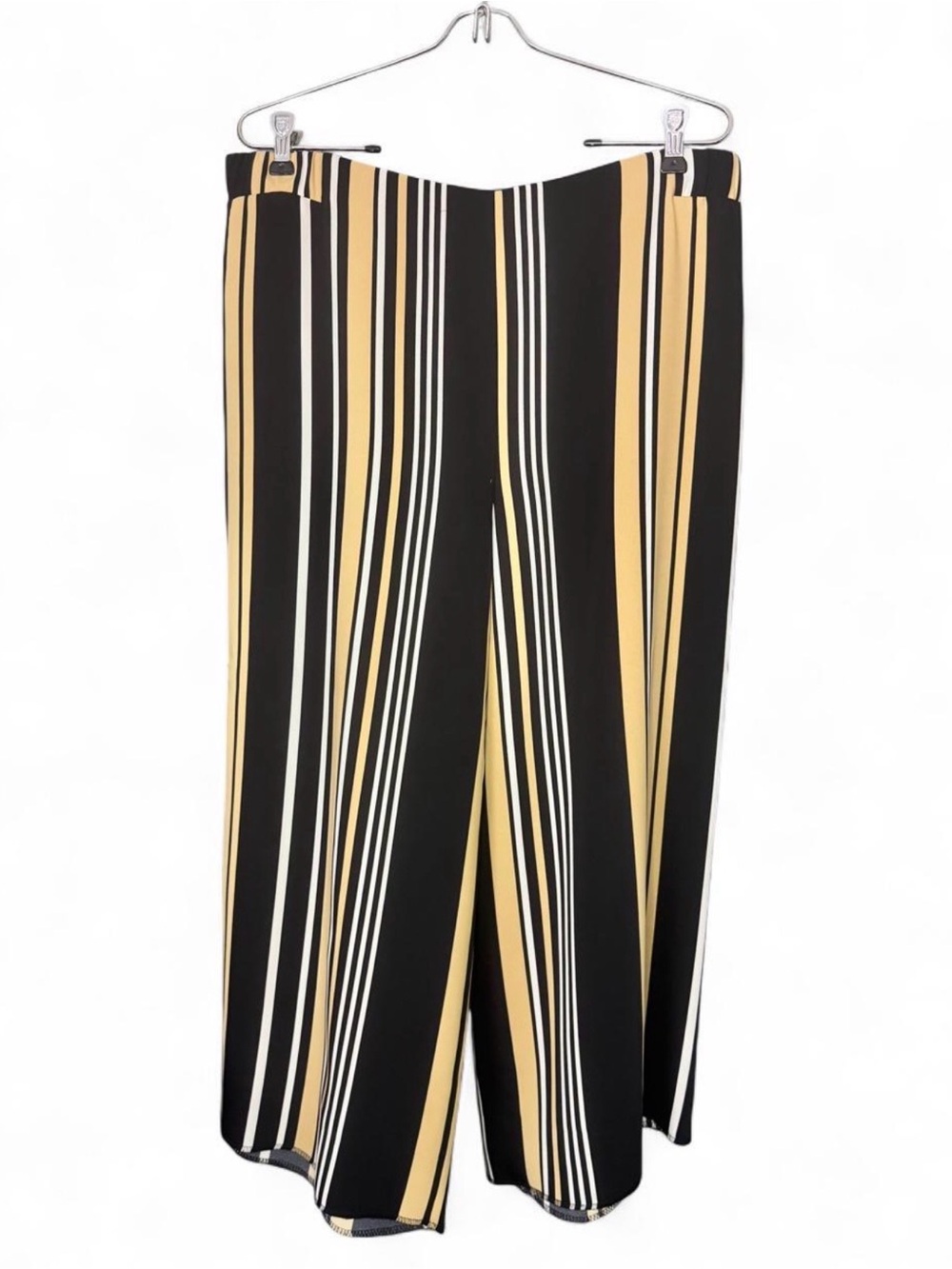 Chico's Black, Yellow & White Vertical Stripe Chinos